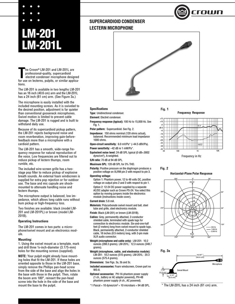 Crown LM-201 User manual