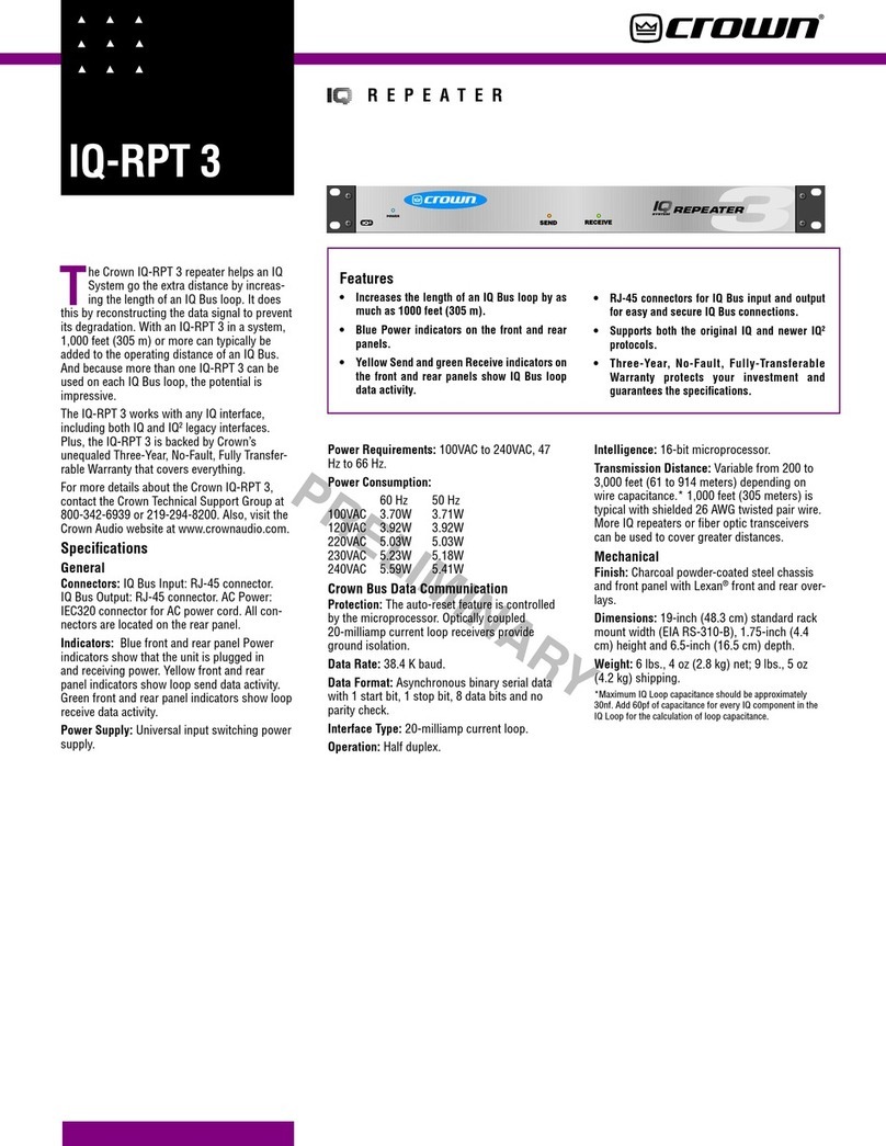 Crown IQ-RPT 3 supplementary guide