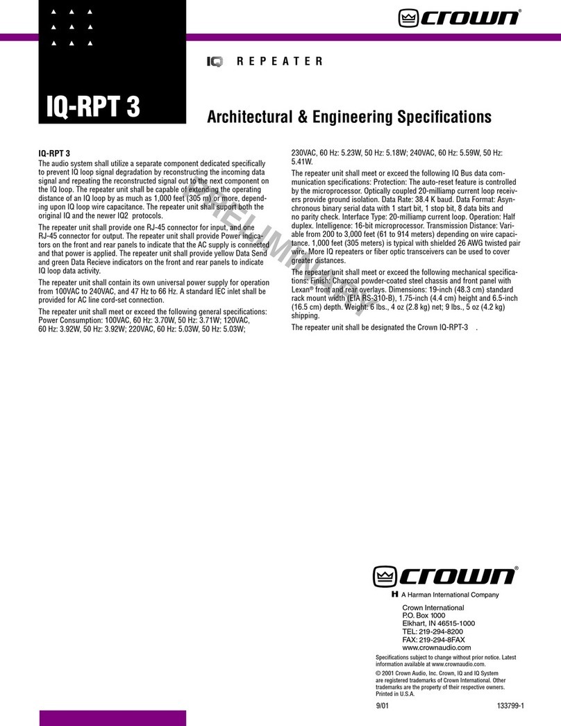 Crown IQ-RPT 3 Architectural & engineering specifications