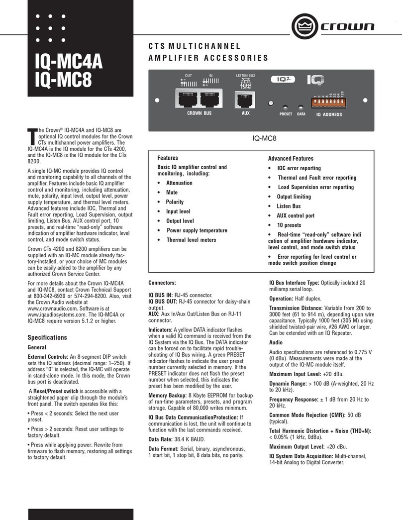 Crown IQ-MC4A Specifications
