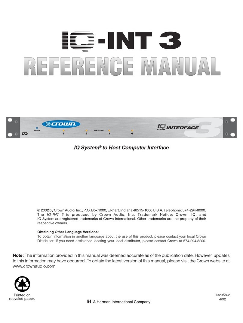 Crown IQ-RPT 3 Reference manual