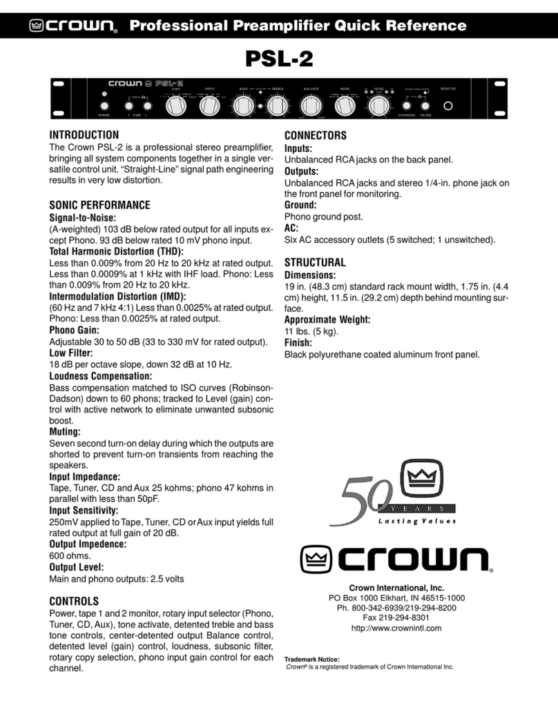 Crown PSL-2 User manual