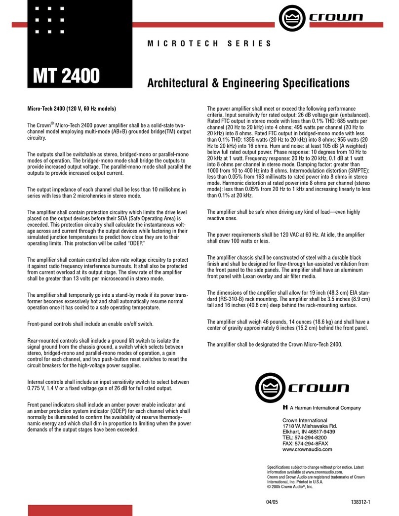 Crown Micro-Tech MT-2400 User manual