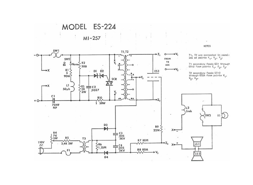 Crown ES-224 Parts list and electrical diagram