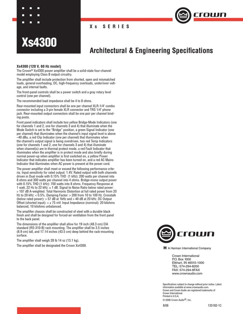 Crown Xs 4300 Architectural & engineering specifications