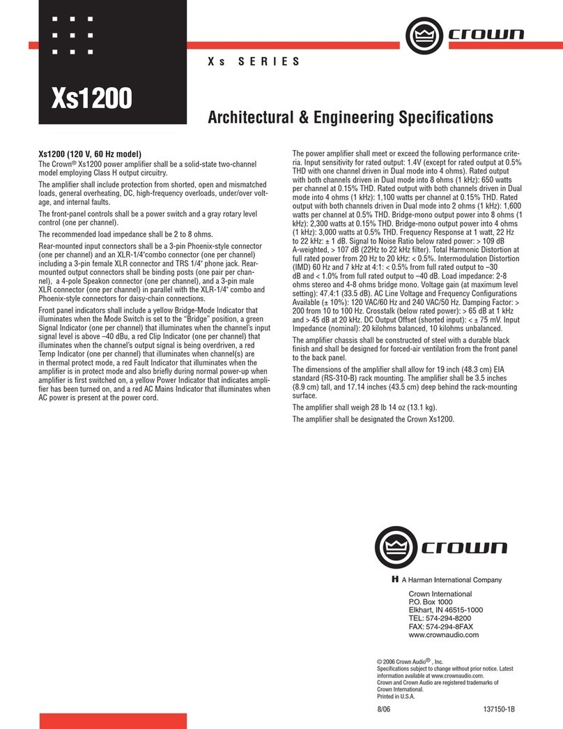 Crown XS1200 User manual