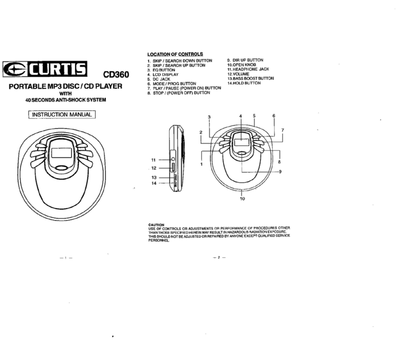 Curtis CD360 User manual