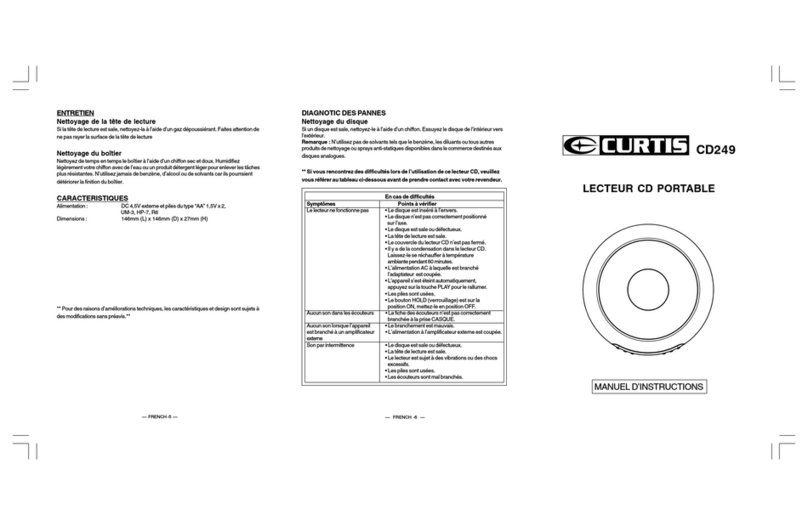 Curtis CD249 User manual