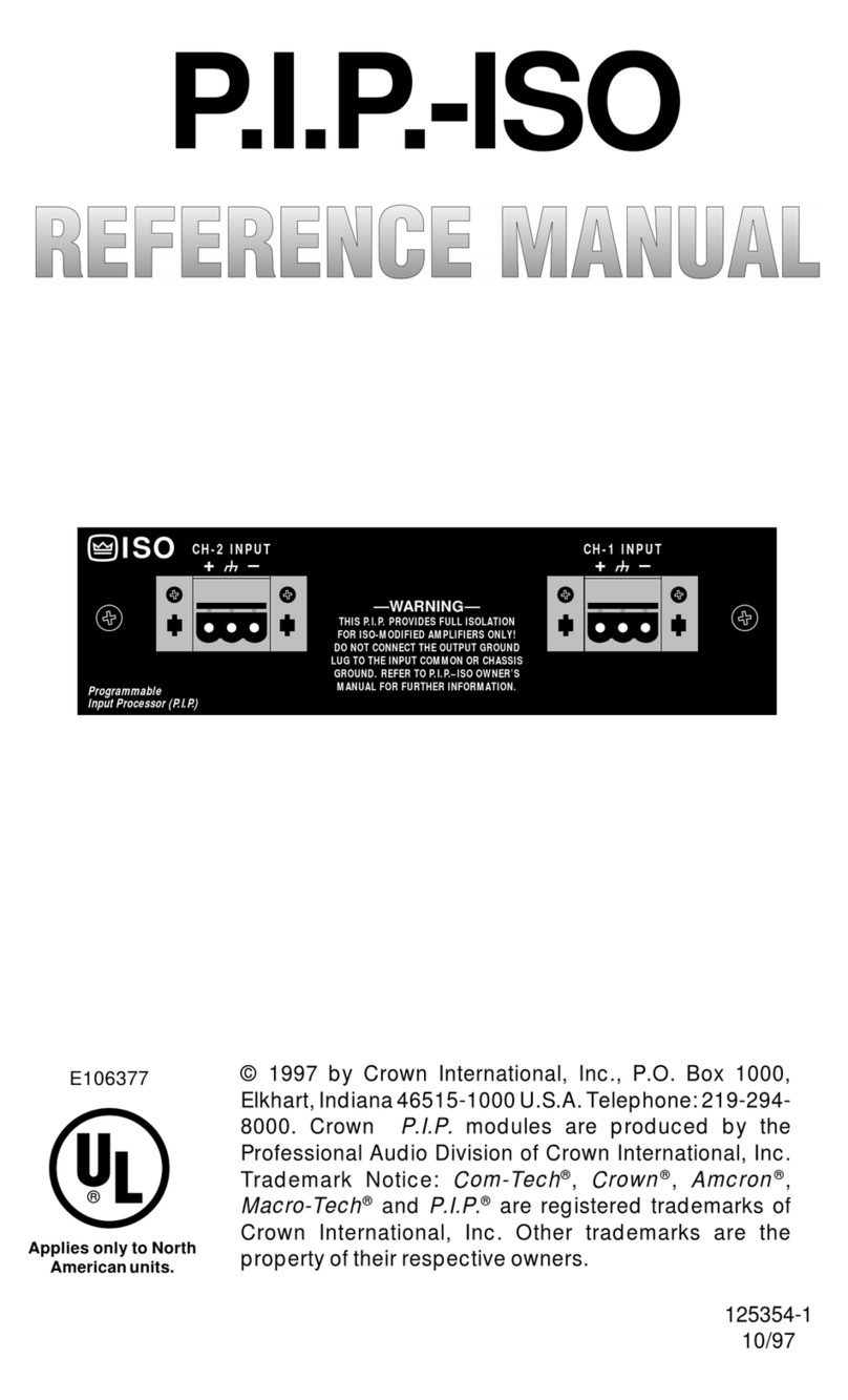 Crown PIP-ISO reference guide