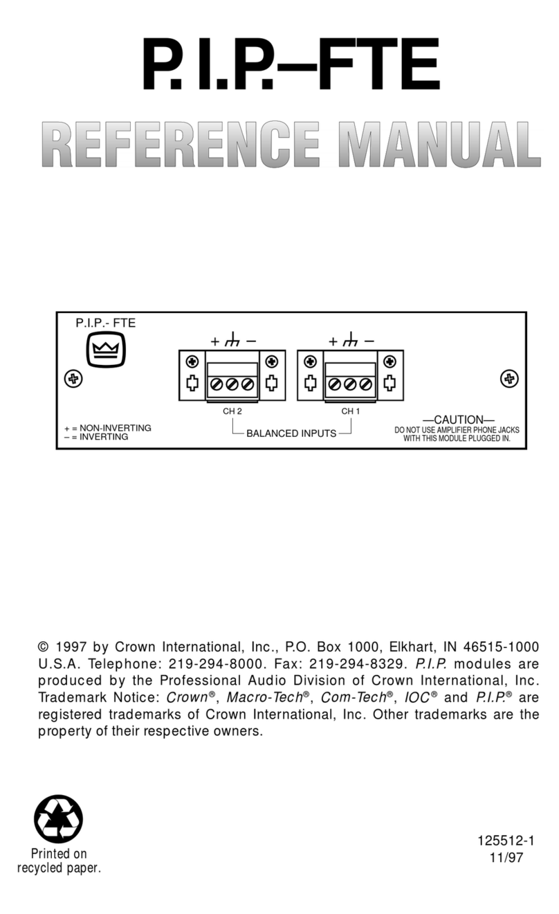 Crown PIP-FTE reference guide