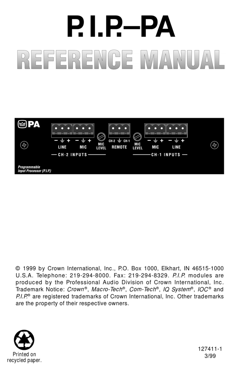 Crown PIP-PA reference guide
