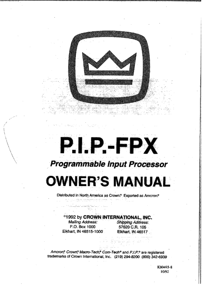 Crown PIP-FPX User manual