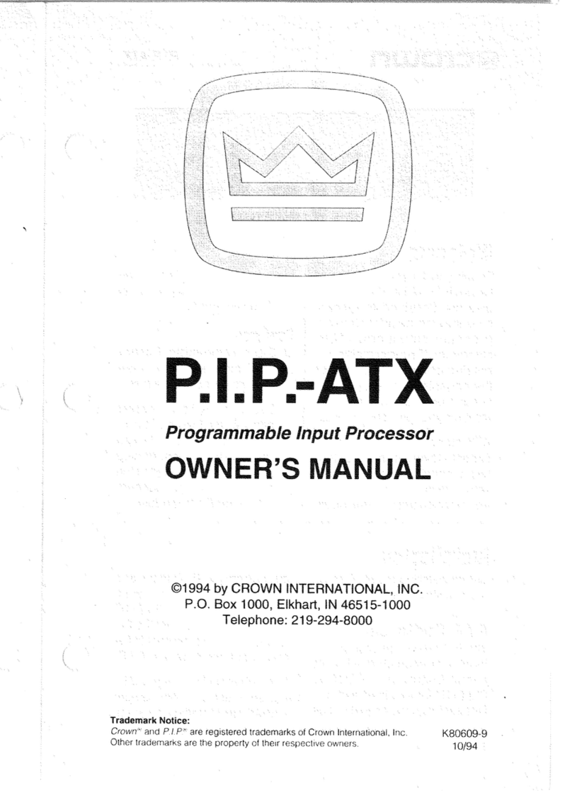 Crown PIP-ATX owner's manual