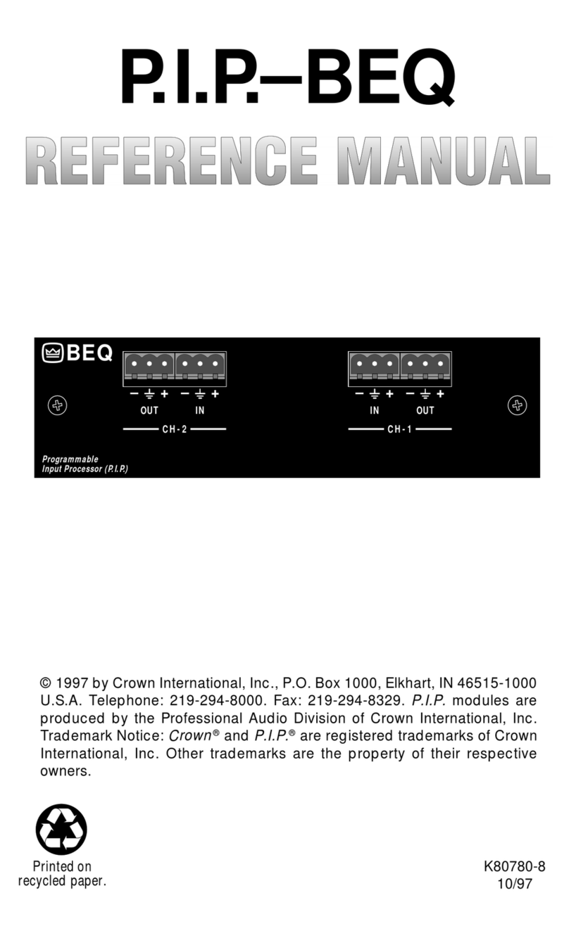 Crown PIP-BEQ reference guide