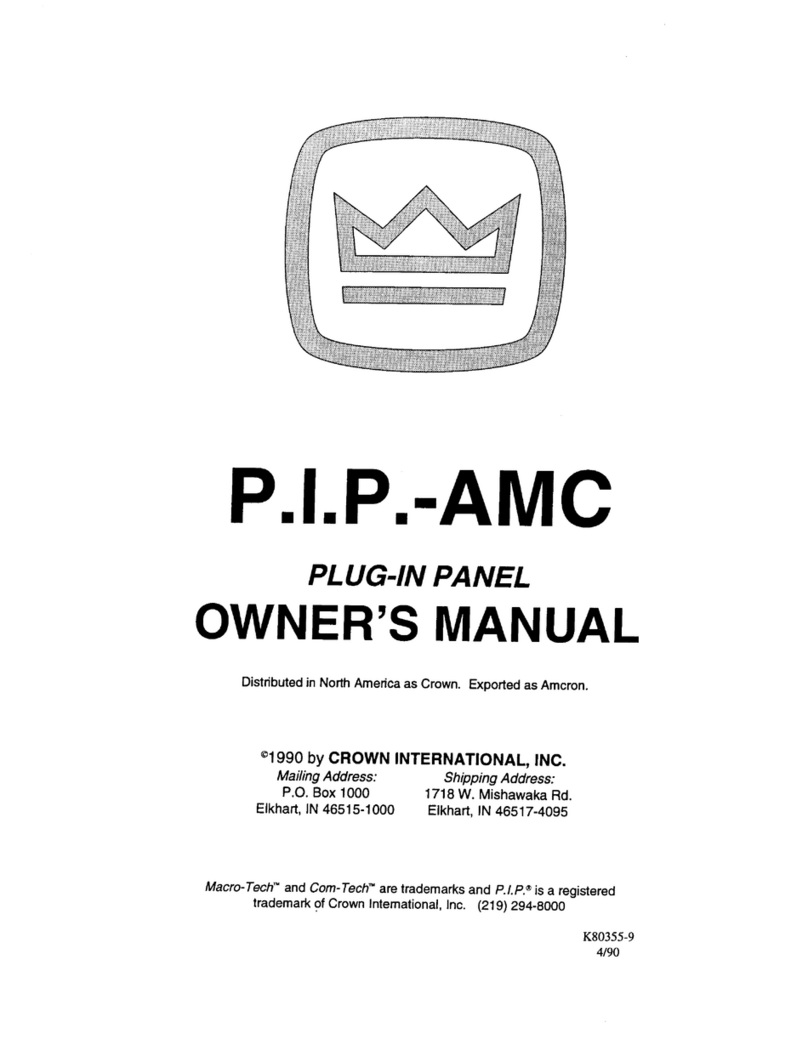Crown PIP-AMC owner's manual