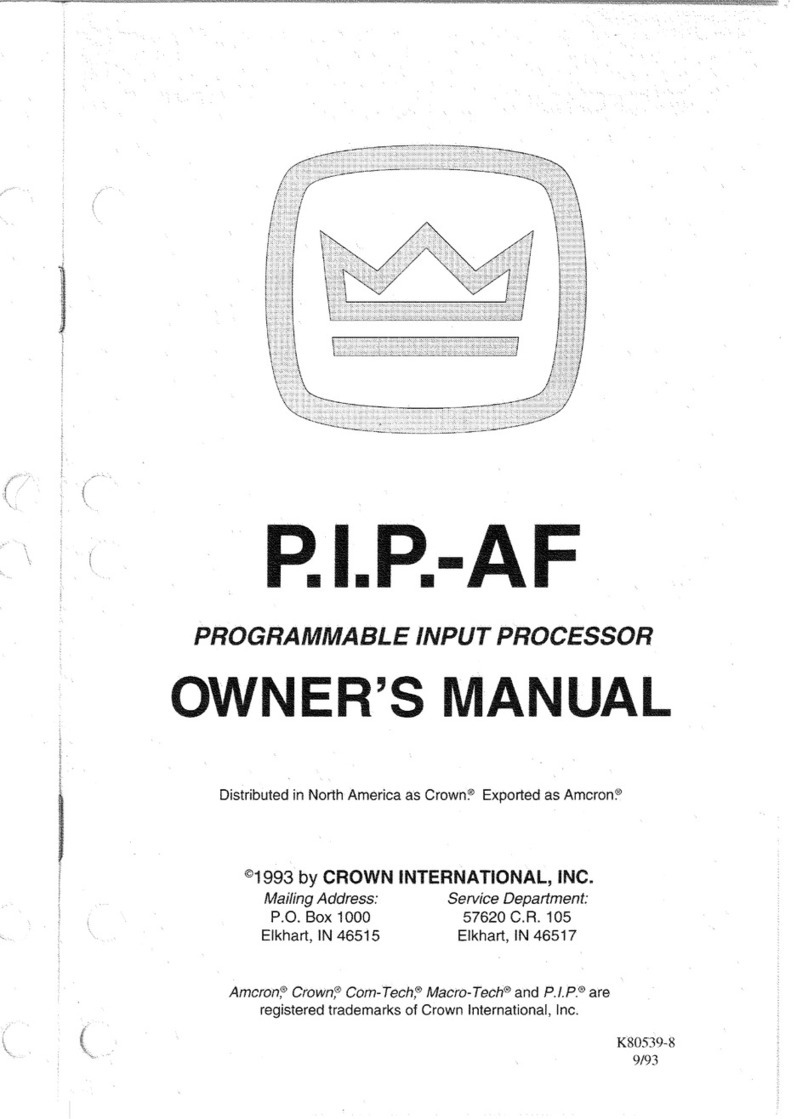 Crown PIP-AF User manual