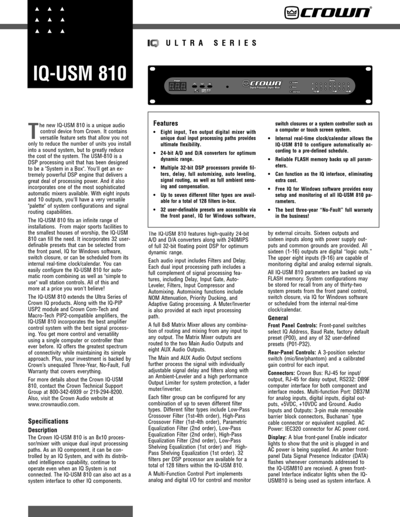 Crown IQ-USM 810 Specifications