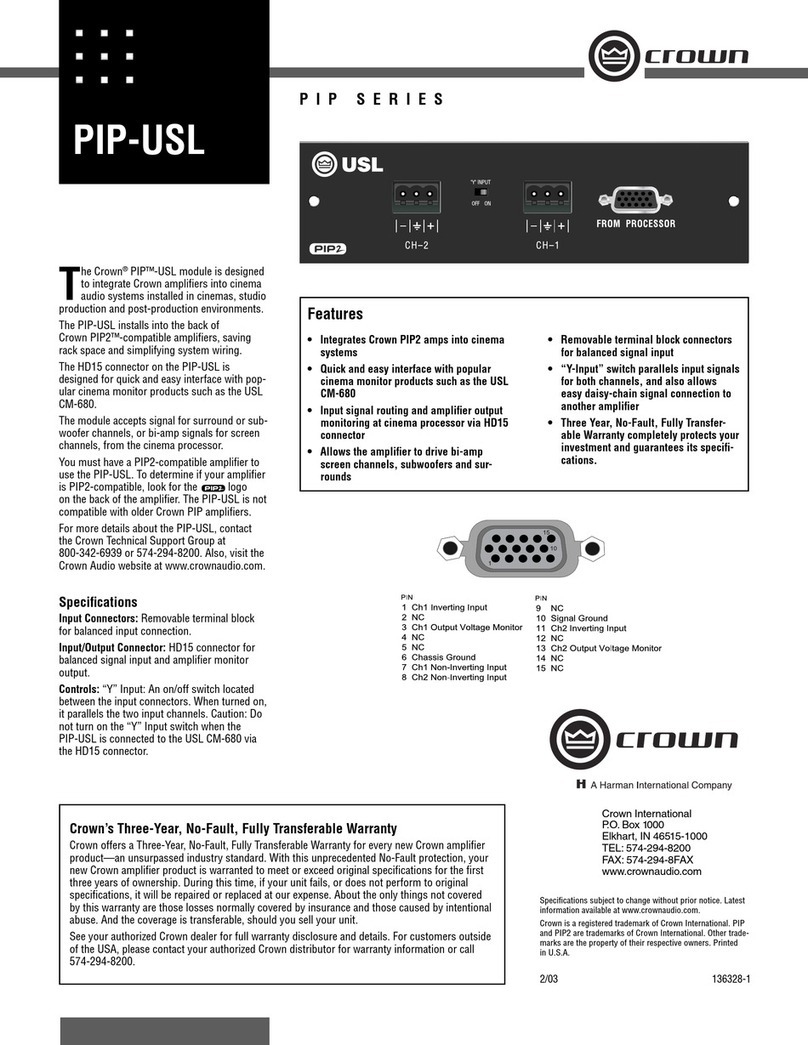 Crown PIP-USL Specifications