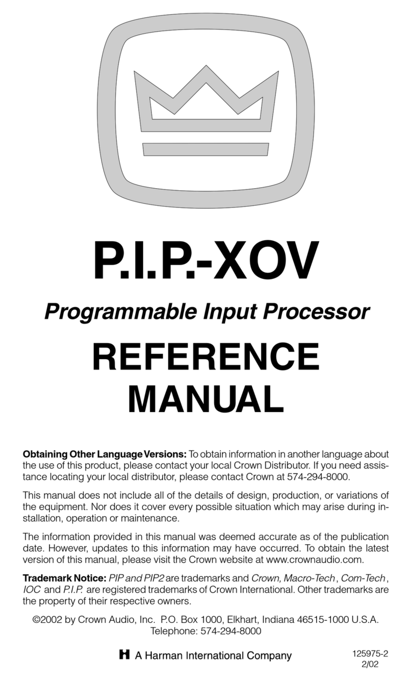 Crown PIP-XOV reference guide