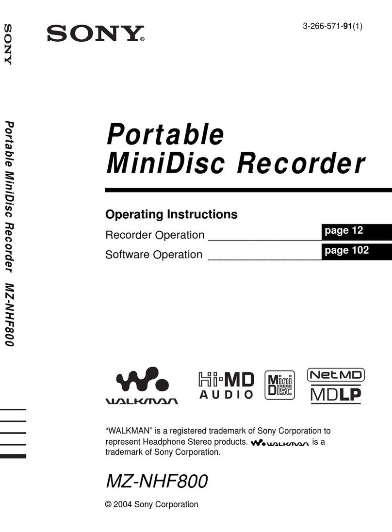Sony MZ-NHF800 operating instructions