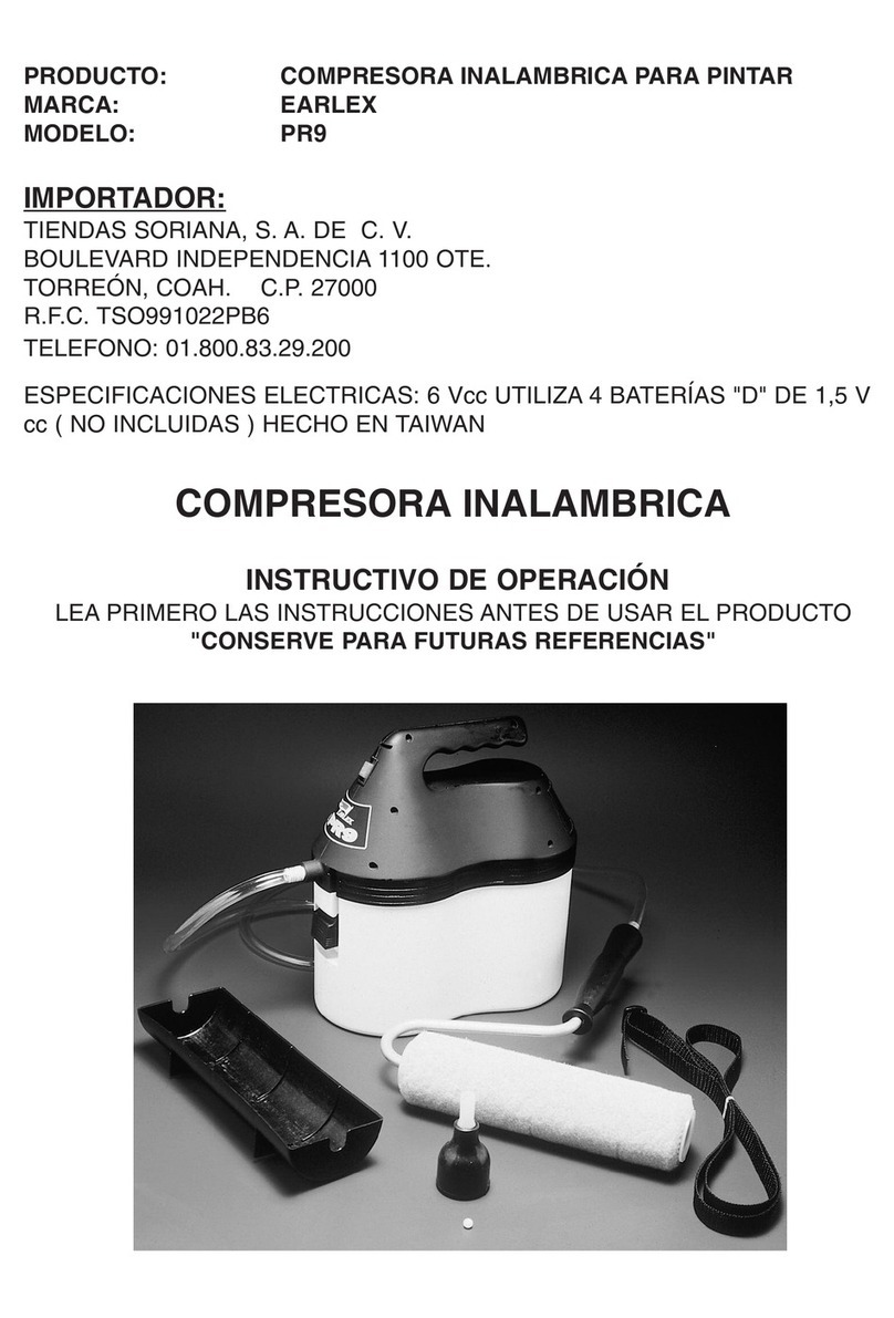 Earlex PR9 operating instructions