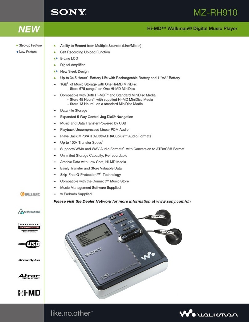 Sony Hi-MD Walkman MZ-RH910 User manual