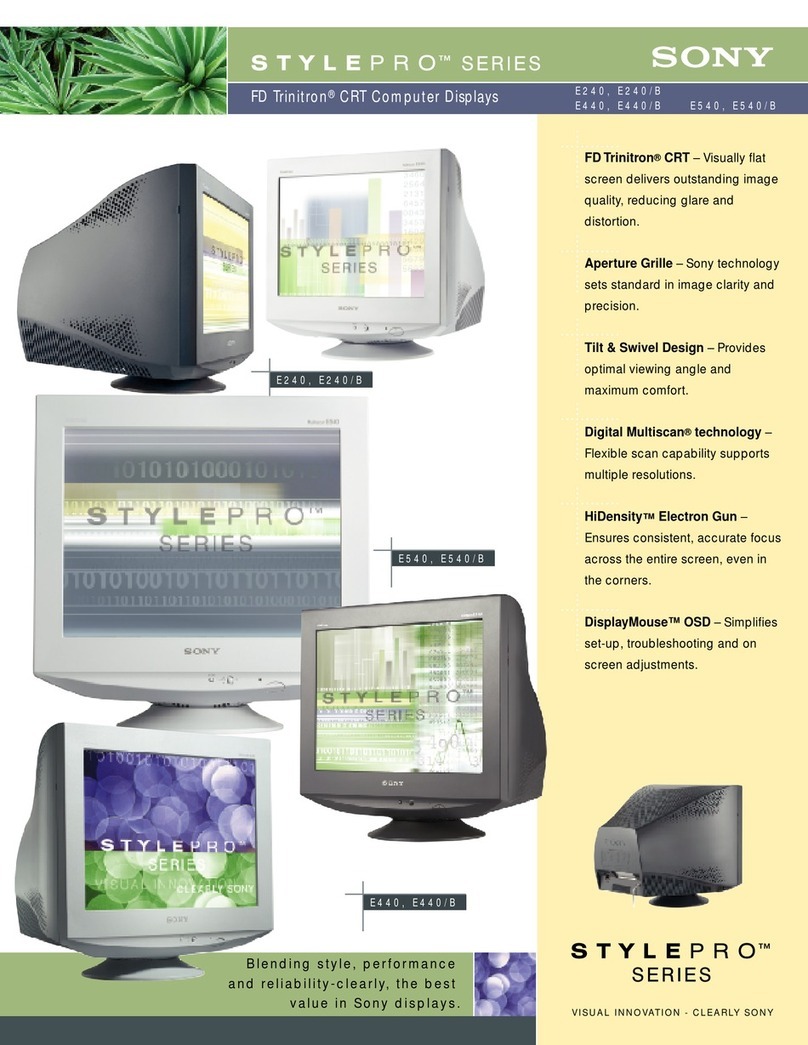 Sony CPD-E540 Marketing Specifications  (includes Comparison... User manual