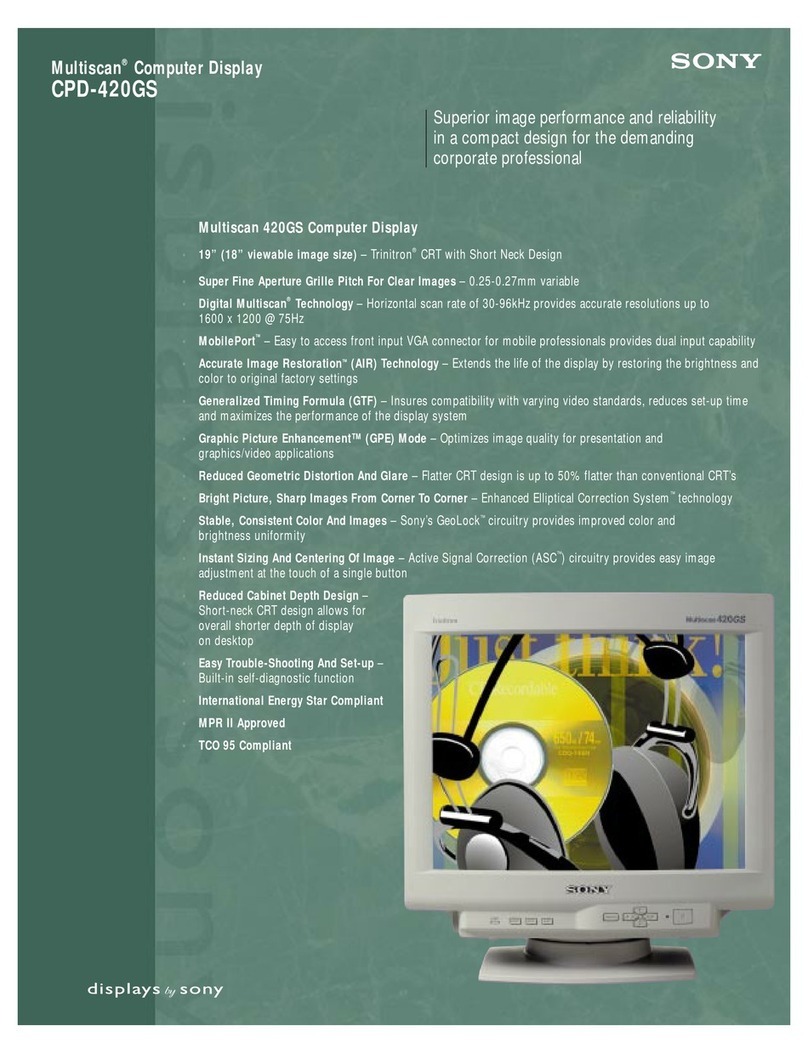 Sony Multiscan CPD-420GS User manual