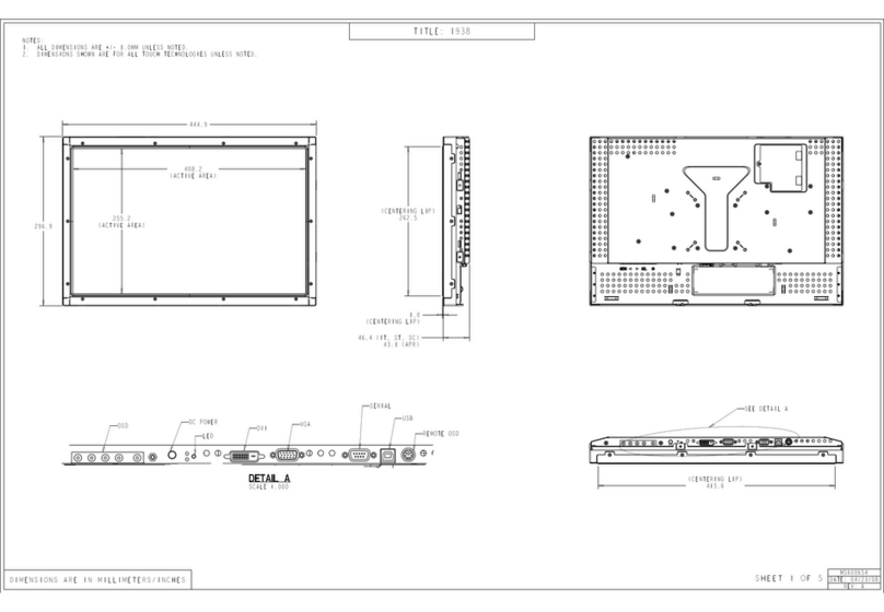 Elo TouchSystems 1938L Parts list manual Elo TouchSystems 1938L Parts list manual