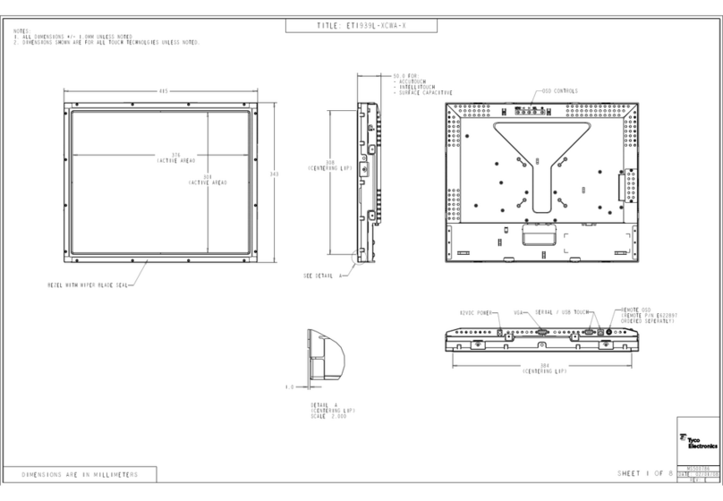 Elo TouchSystems 1939L Parts list manual