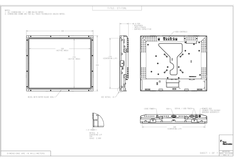 Elo TouchSystems 1739L Parts list manual