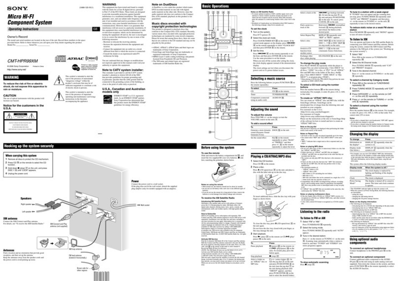 Sony CMT-HPR99XM operating instructions
