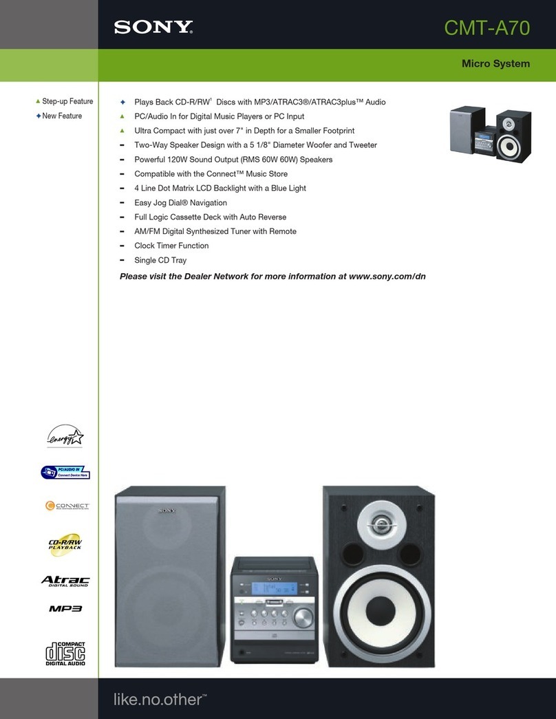 Sony CMT-A70 - Personal Component System specification