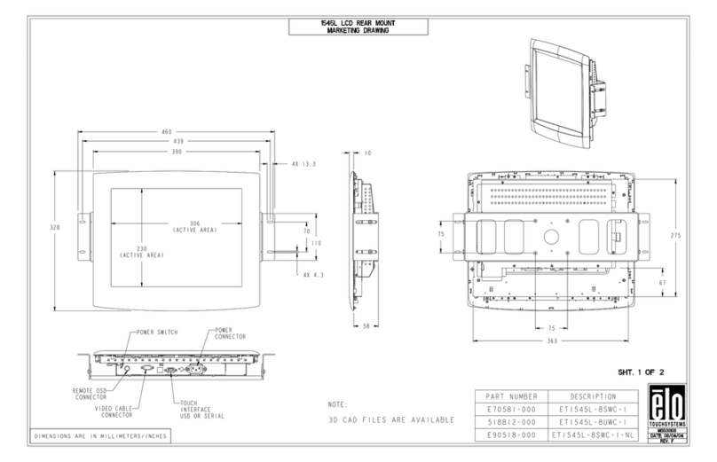 Elo TouchSystems 1545L Parts list manual