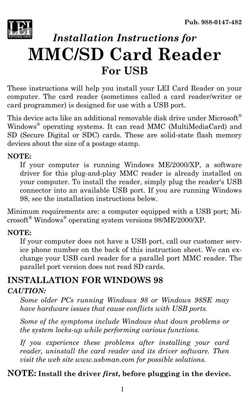 LEI Electronics MMC/SD Card Reader installation instructions