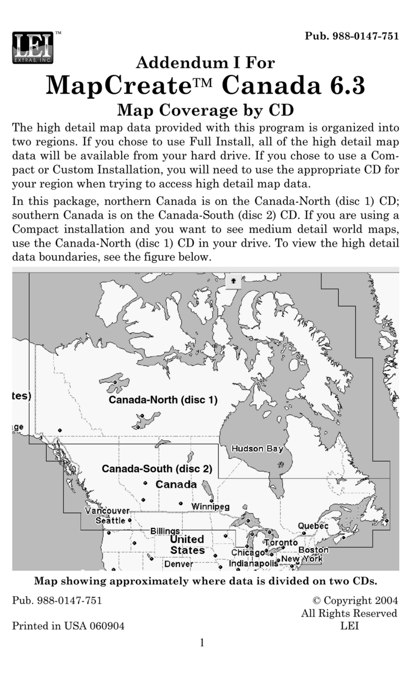 LEI Extras MapCreate Canada 6.3 Installation and operating instructions LEI Extras MapCreate Canada 6.3 Installation and operating instructions