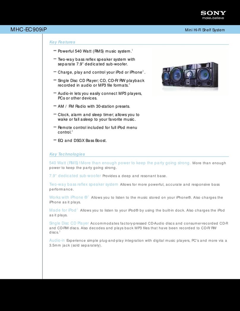 Sony MHC-EC909iP Specifications