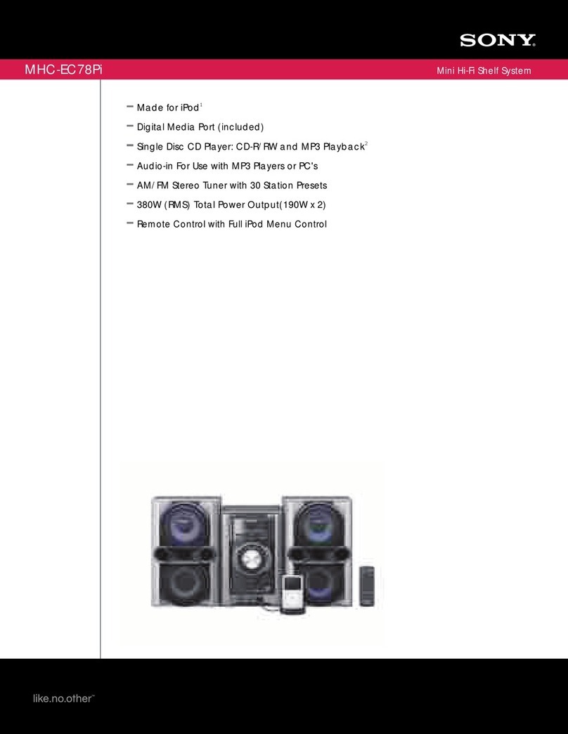 Sony MHC-EC78Pi - Mini Hi-fi Component System User manual