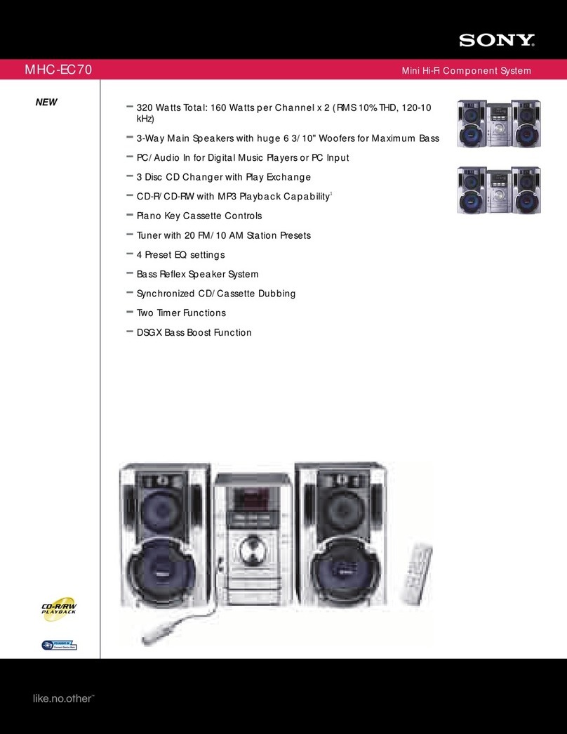 Sony MHC-EC70 - Mini Hi-fi Component System User manual