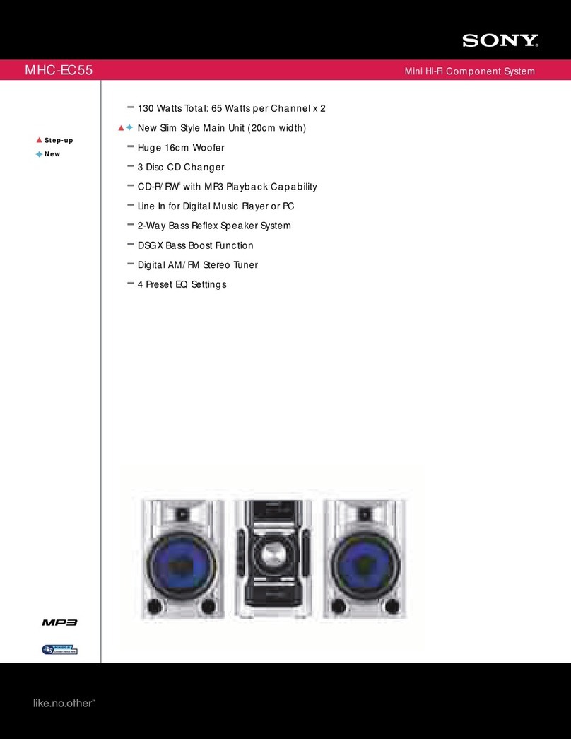 Sony MHC-EC55 Specification sheet