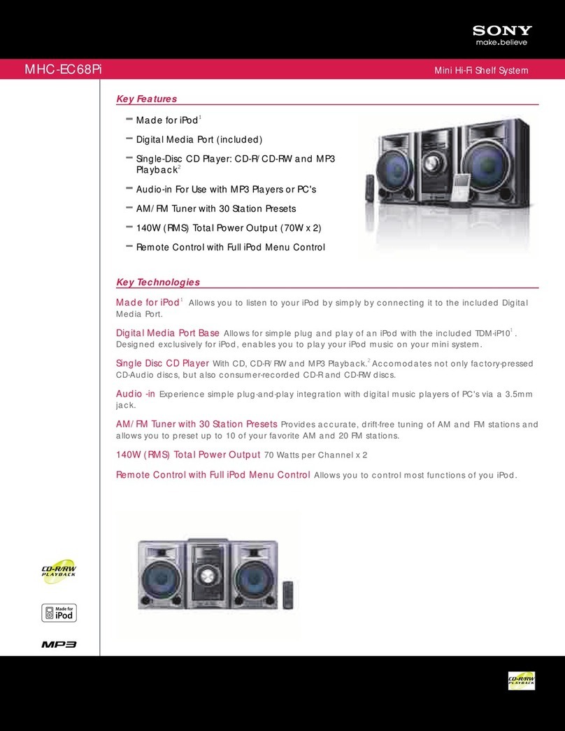 Sony MHC-EC68PI Specifications