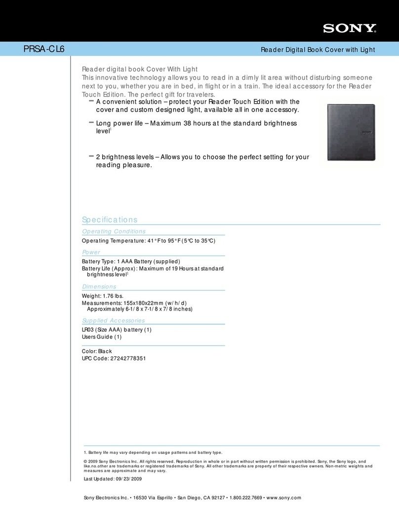 Sony PRSA-CL6 Marketing Specifications