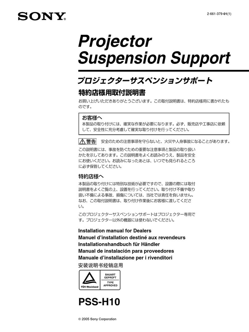 Sony PSS-H10 Installation manual for Dealers