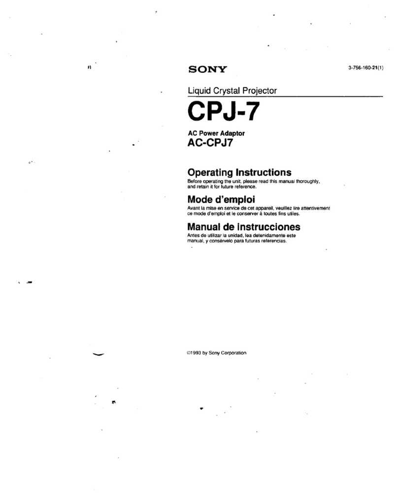 Sony CPJ-7 Operating Instructions / Manual de instrucciones / Mode... User manual