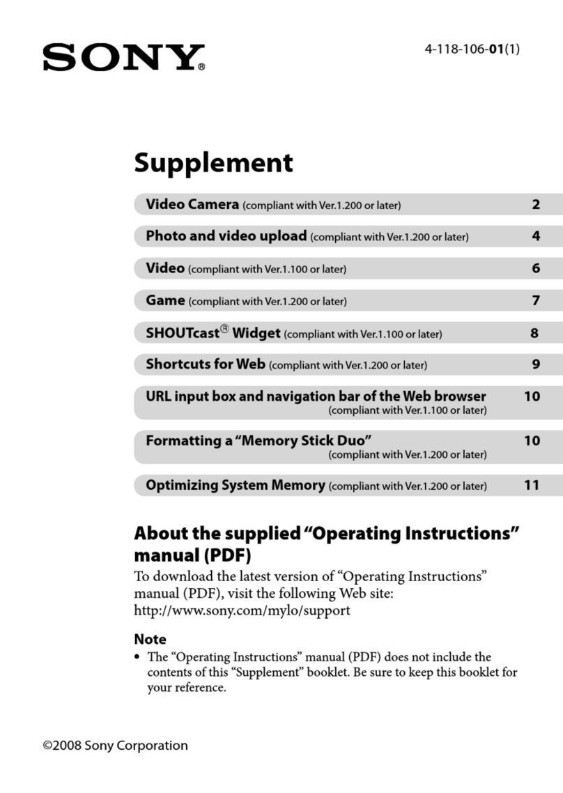 Sony COM-2  Supplement 1 Installation and operating instructions
