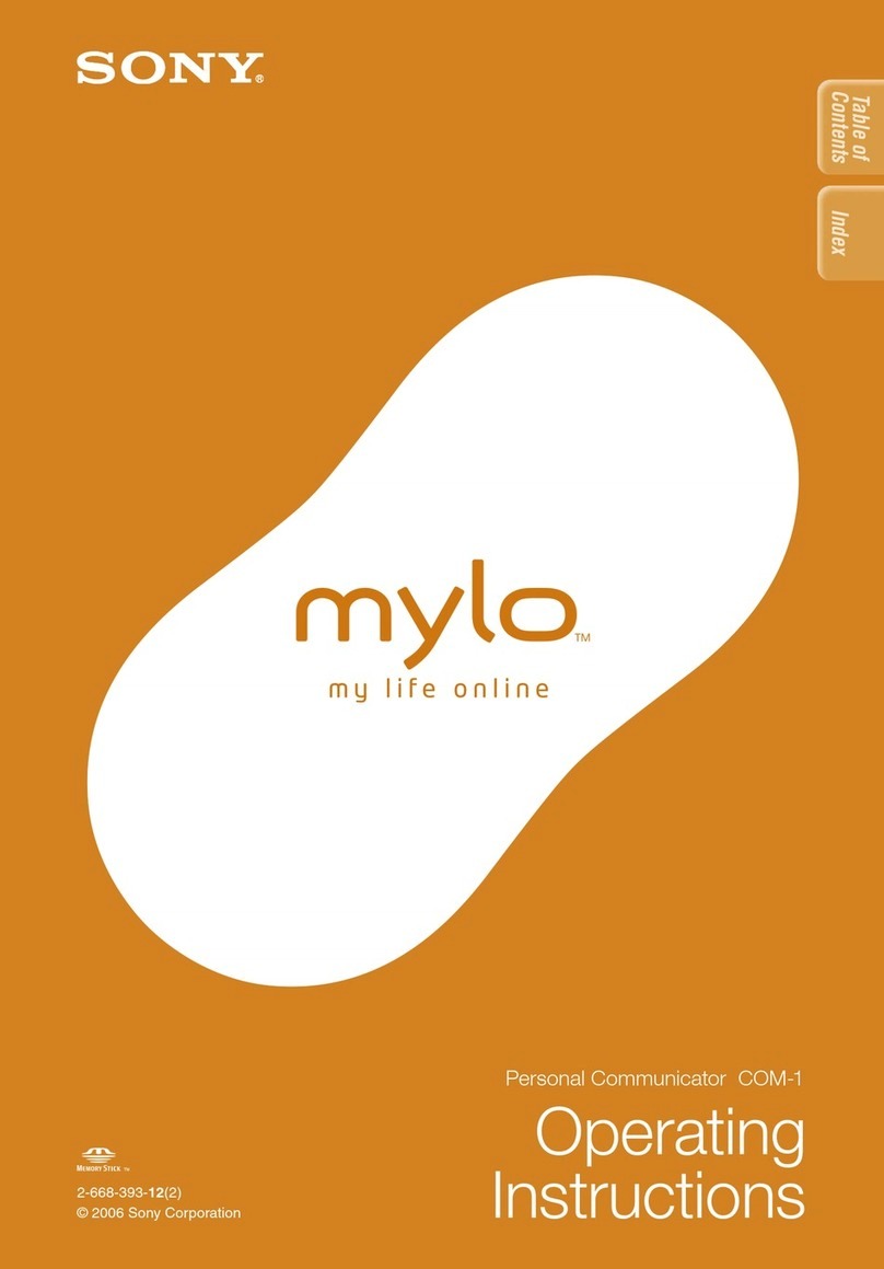 Sony mylo com-1 operating instructions