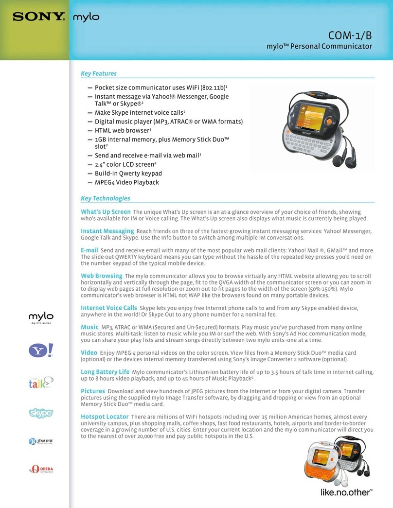 Sony COM-1/B - Mylo Personal Communicator User manual