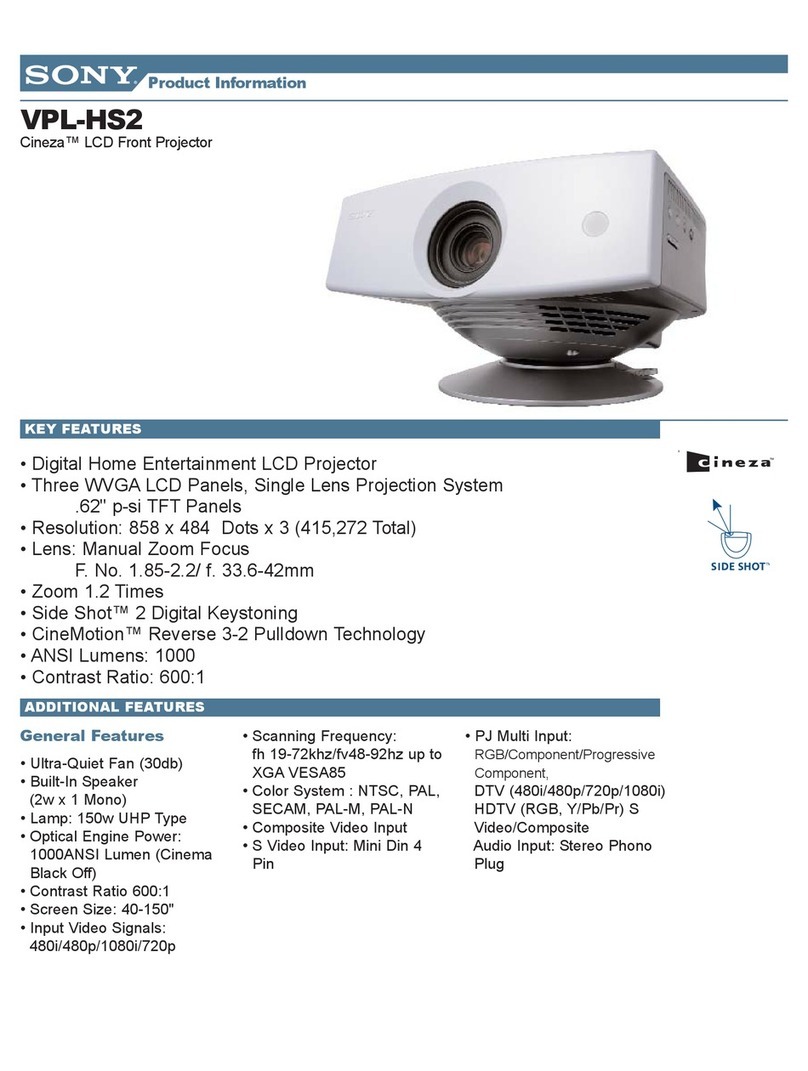Sony Cineza VPL-HS2 Product information