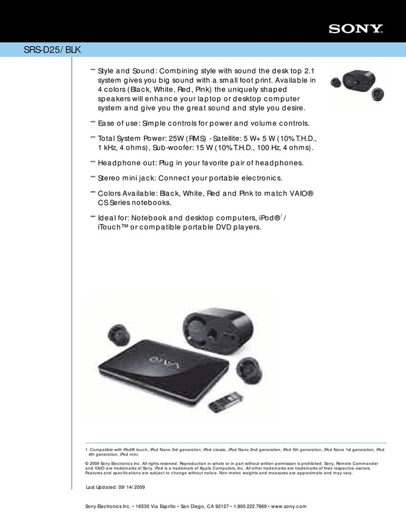 Sony SRS-D25/BLK Marketing Specifications (Black... Specifications