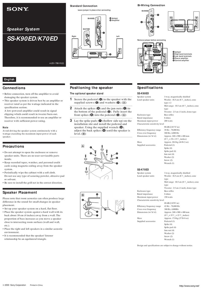 Sony SS-K70ED instruction manual